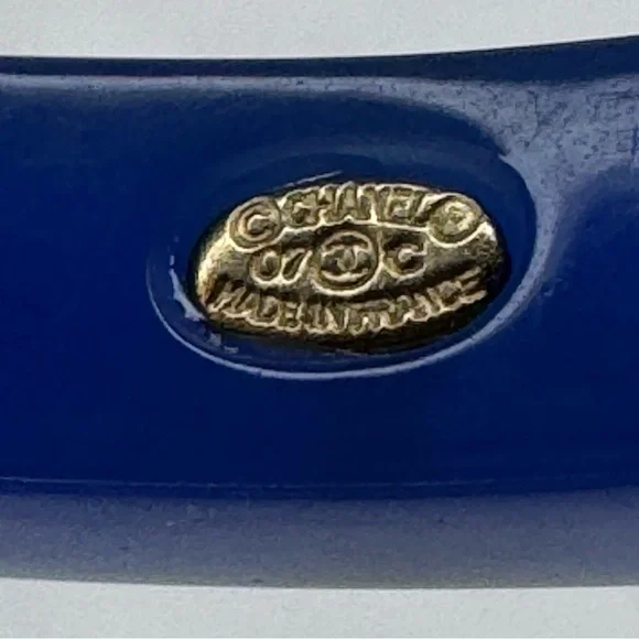 RARE Chanel Blue & Black Bangle Set - Picture 10 of 15